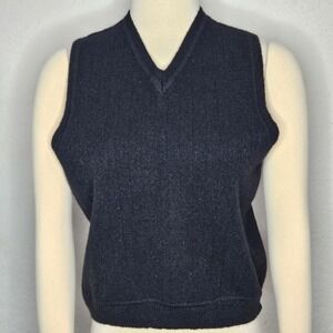 VTG Nicklaus Women's Black V-Neck‎ Alpaca Wool Blend Vest Size M Made in Peru